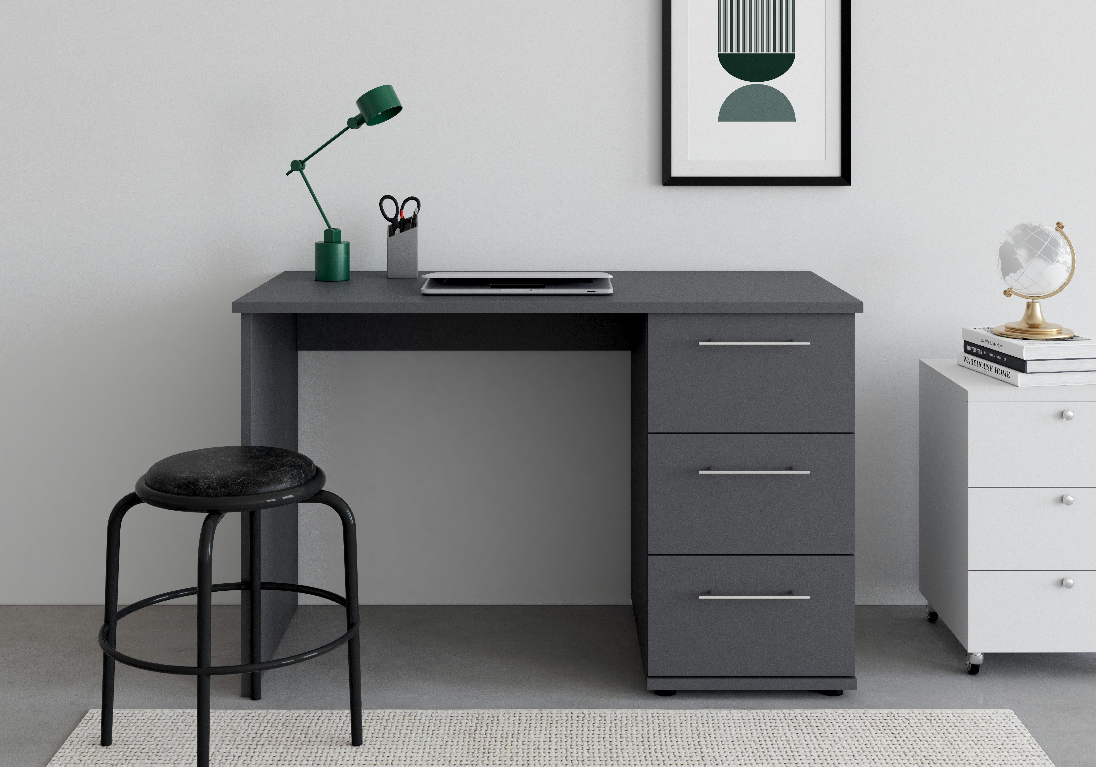 VOGL Möbelfabrik Schreibtisch Tobi, optional mit Tastaturauszug, mit 3 Schubkästen, Breite 115 cm, Made in Germany