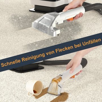 Welikera Teppichreinigungsgerät Waschsauger 450W, mit 2 Size Bürstenkopf & 2 Wassertanks