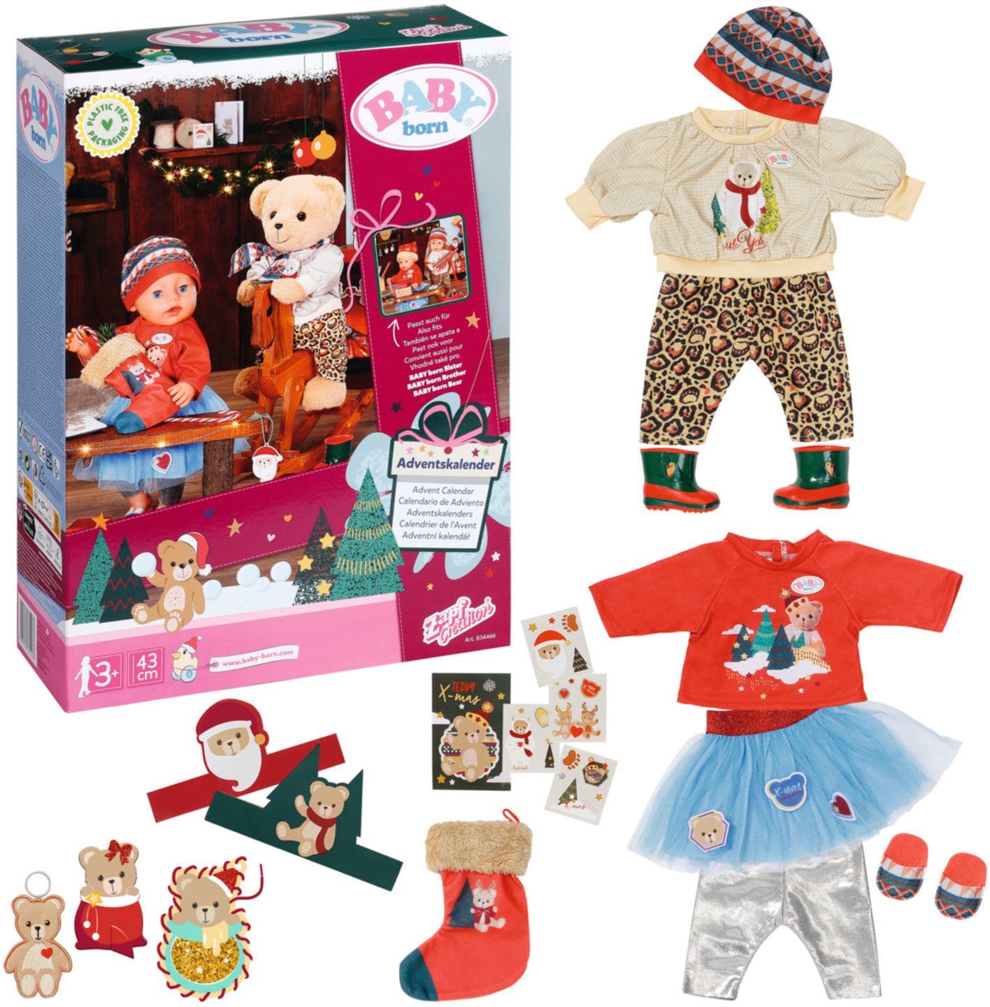 Baby Born Spielzeug Adventskalender Baby Born Mit weihnachtlichen Kleidungsstucken fur Baby Born