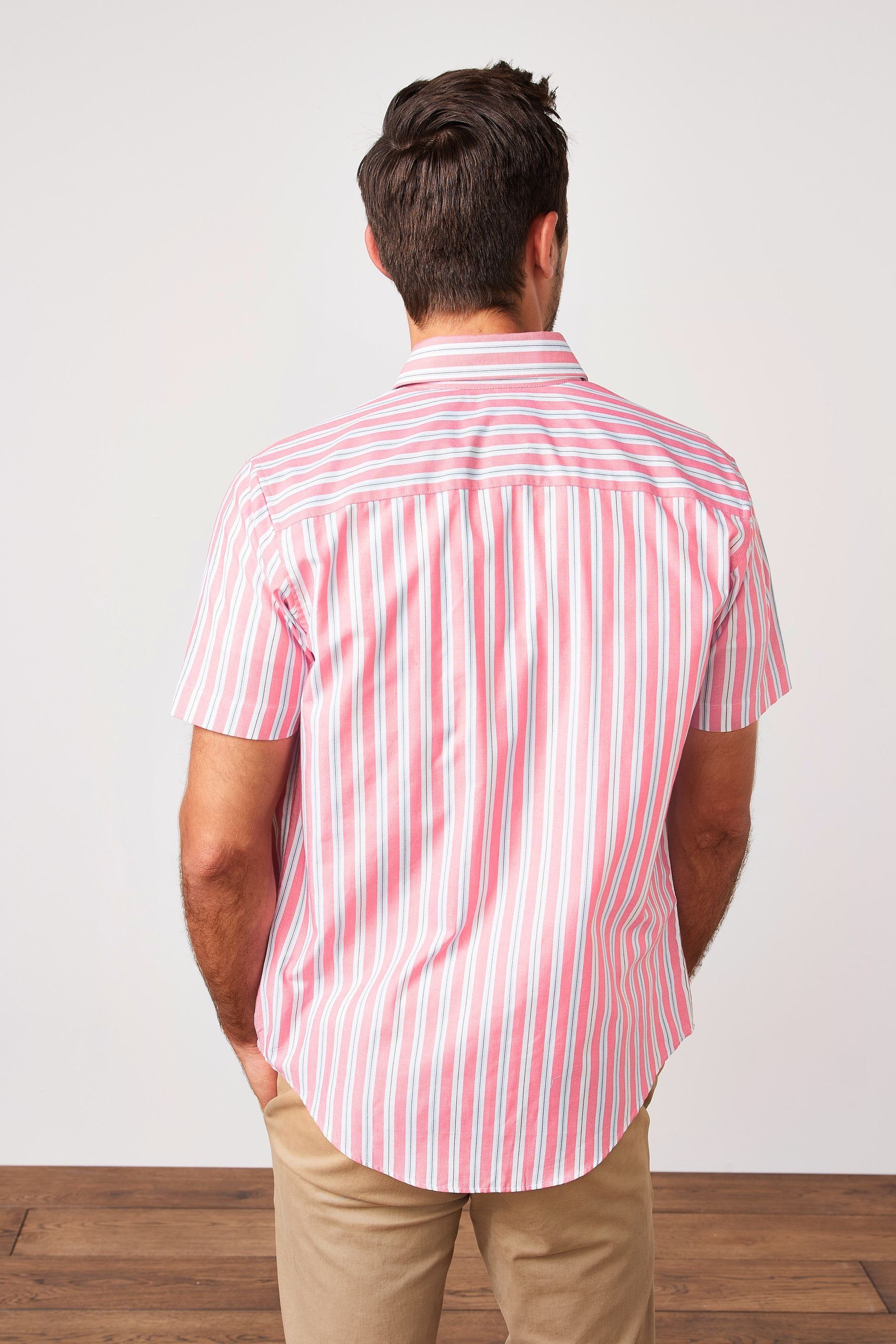 Stripe (1-tlg) Next Pink Kurzarmhemd