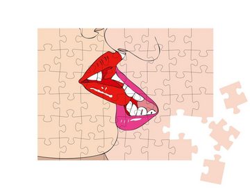 puzzleYOU Puzzle Illustration: Leidenschaftlicher Kuss, 48 Puzzleteile, puzzleYOU-Kollektionen Erotik