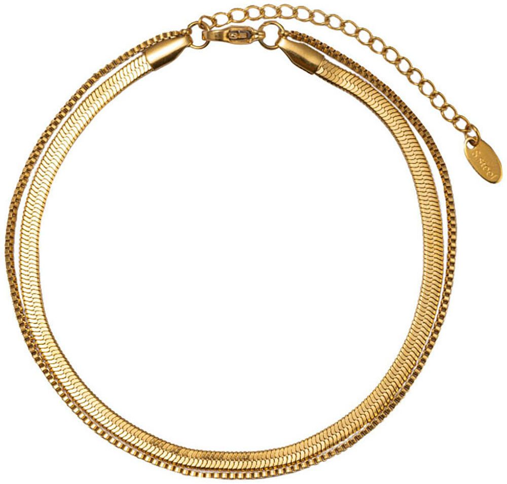 Armband Schmuck Geschenk Edelstahl Armkette, auch als Fußkette tragbar
