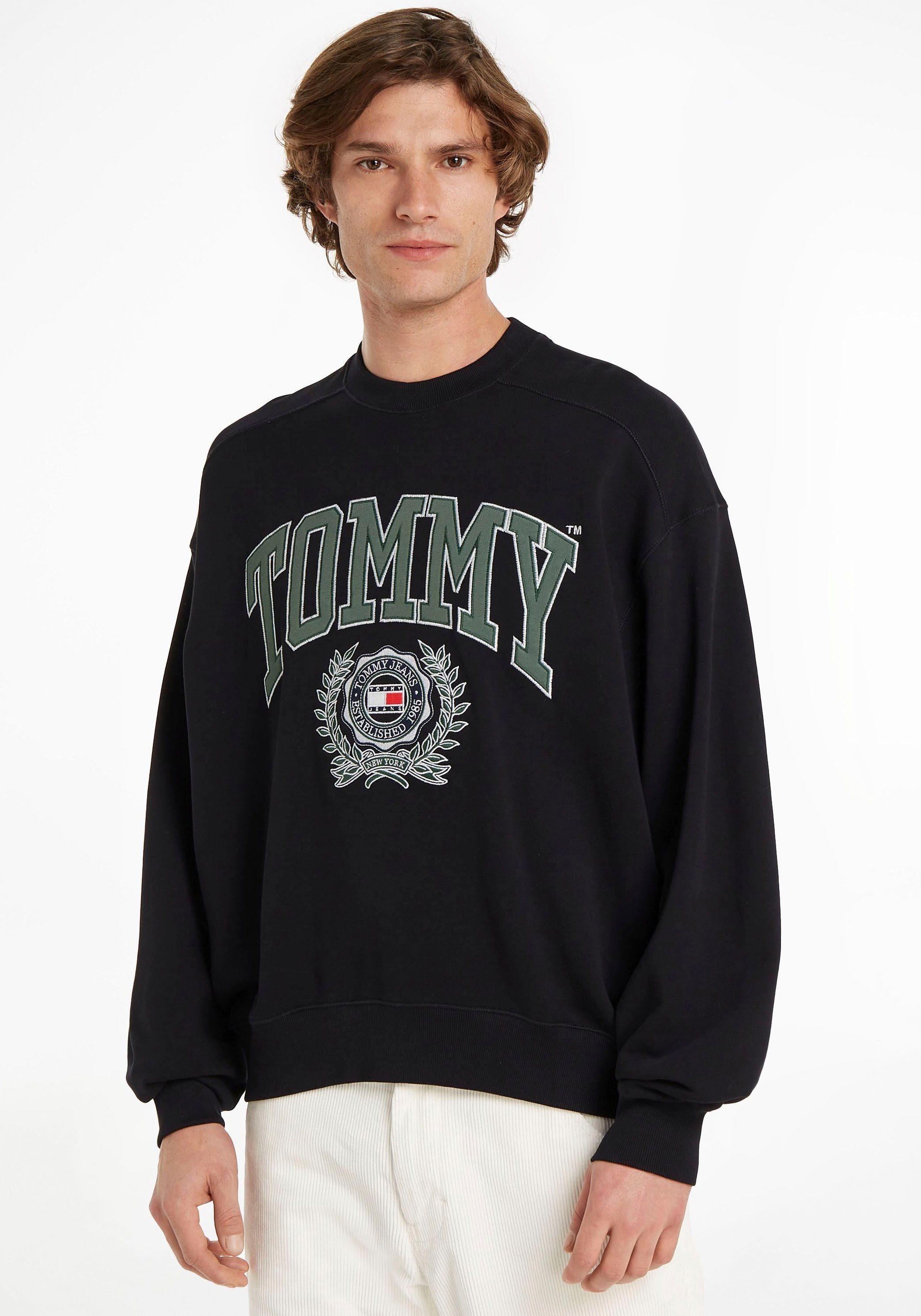 Tommy Jeans Sweatshirt TJM BOXY COLLEGE GRAPHIC CREW Black