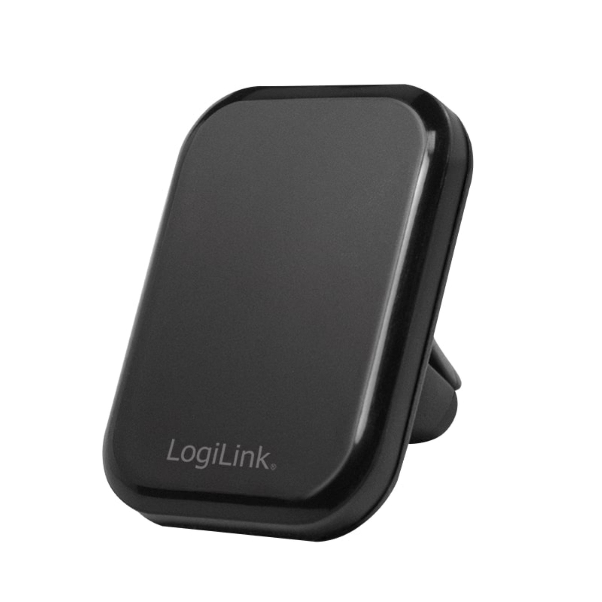 LogiLink Smartphone-Halterung Handyhalterung magnetisch Lüftungsschacht Auto 360 Grad, (bis 8 Zoll, Smartphone Halterung für Auto Lüftungsschlitz magnetisch, Magnetische Smartphone Halterung für Kfz Lüftungsschacht kompakt, 360 Grad drehbar magnetisch kompakt Lüftungsschacht schwarz)