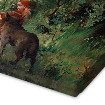 Posterlounge Leinwandbild Carl Larsson, Rotkäppchen und der Wolf im Wald, Malerei