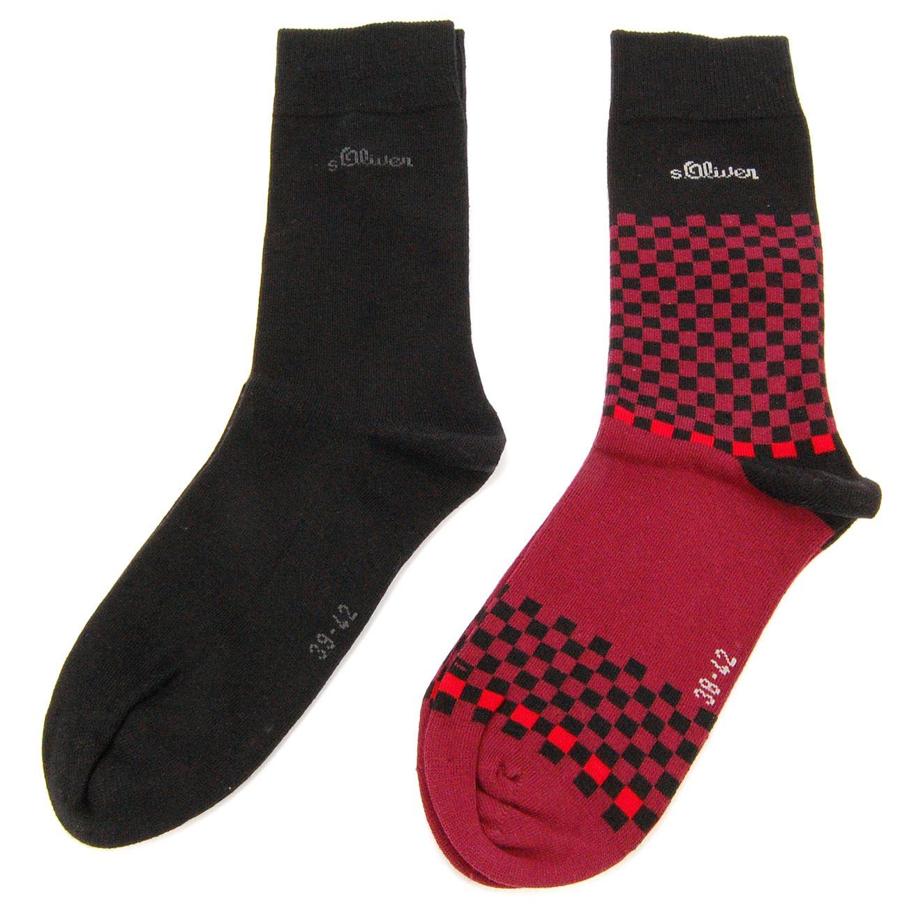 s.Oliver Langsocken S20195 (Packung, 2-Paar, 2 Paar) Herren Business Socken Baumwolle 38 dark wine