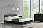 Corium Polsterbett, Doppelbett mit Lattenrost 160x200cm in schwarz Kunstleder, Bild 1