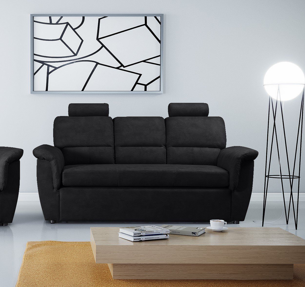 Siblo 3-Sitzer Modernes Dreisitzer Sofa Dayanne mit Schlaffunktion Espresso