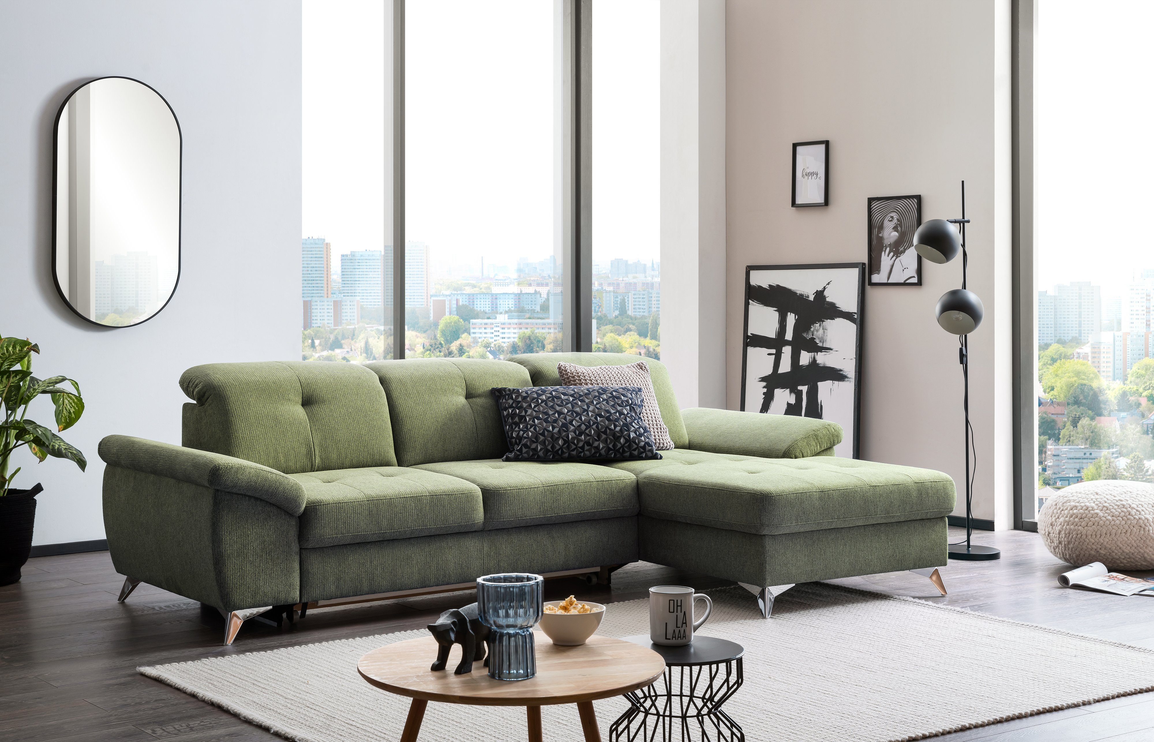 XDREAM Ecksofa Korfu, mit Schlaffunktion, Bettkasten günstig online kaufen
