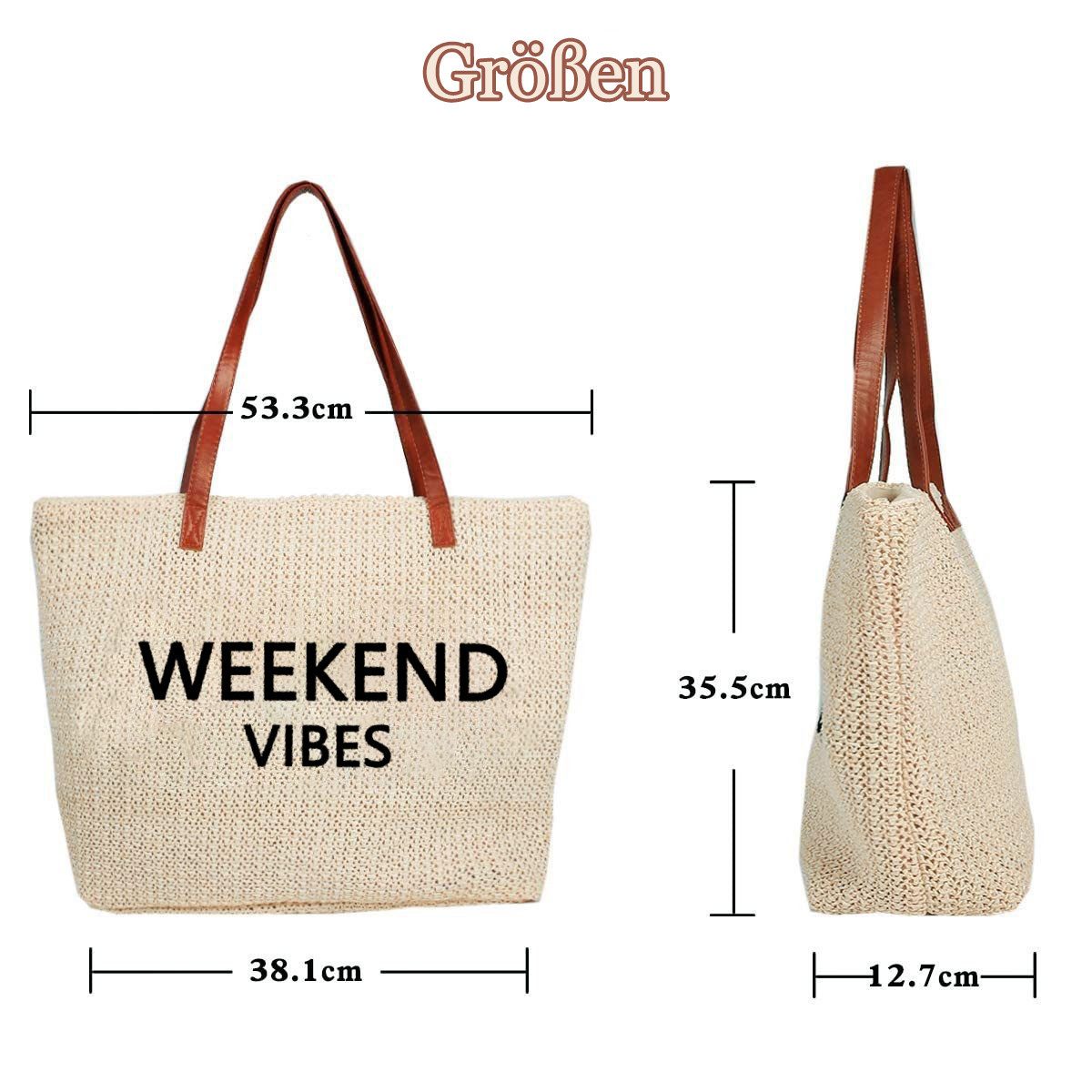 ZEUOPQ Strandtasche Große Damen Korbtasche Schultertasche günstig online kaufen