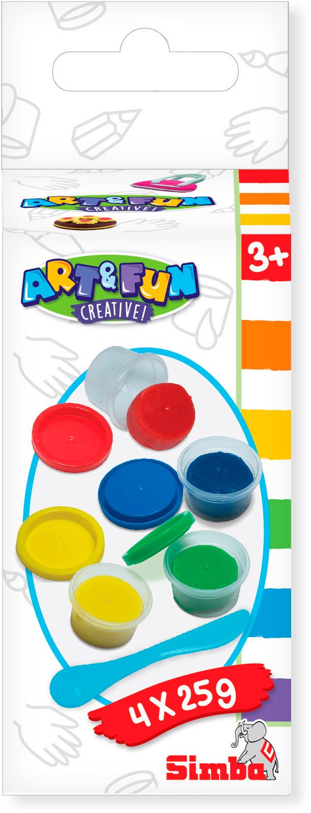 SIMBA Knete Spielzeug Kreativ Knete ART & FUN Softknete 4x 25g Dose 106324741