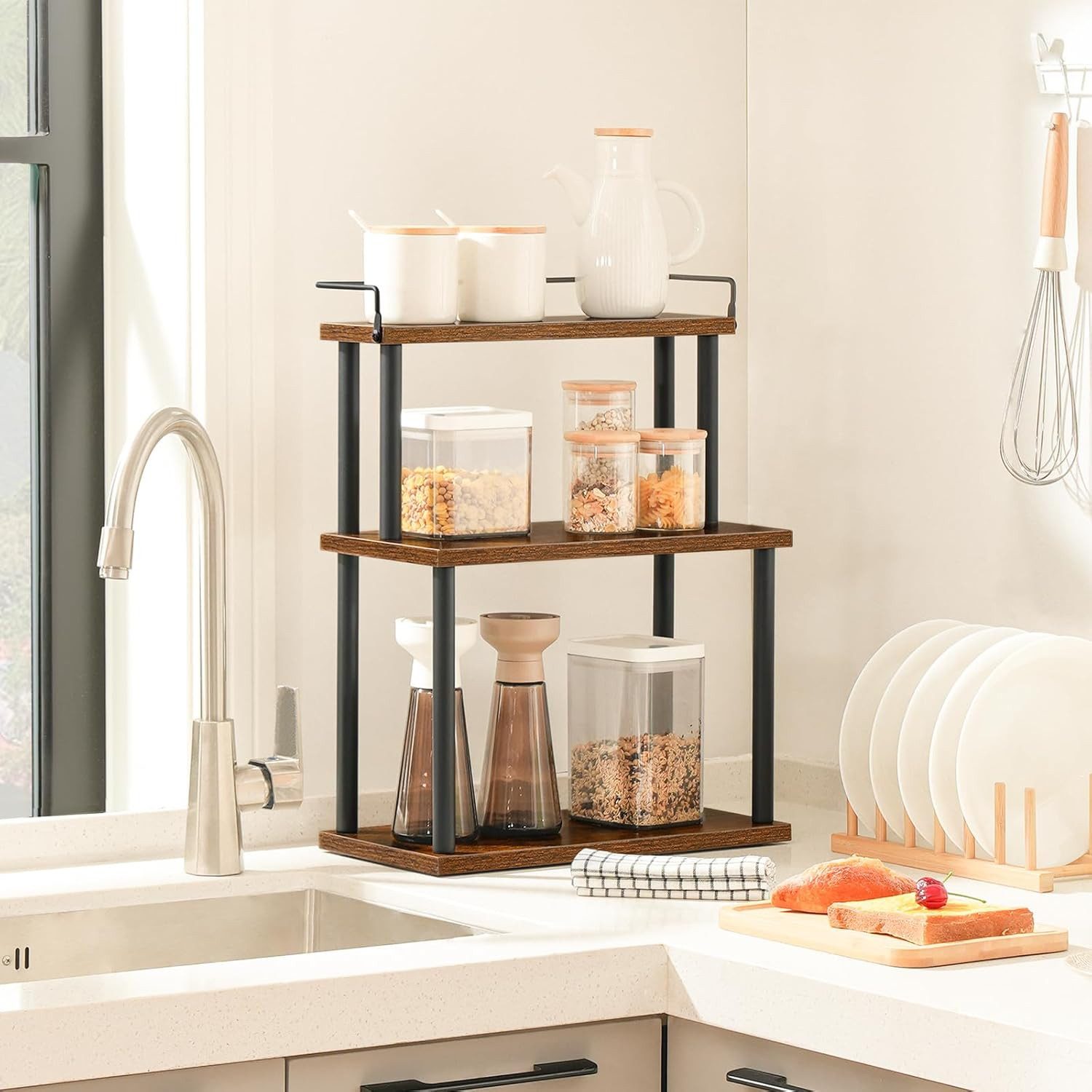 Hoobro Gewürzregal Küchenregal, Aufbewahrungsregal mit 3 Ebenen, Schreibtis günstig online kaufen