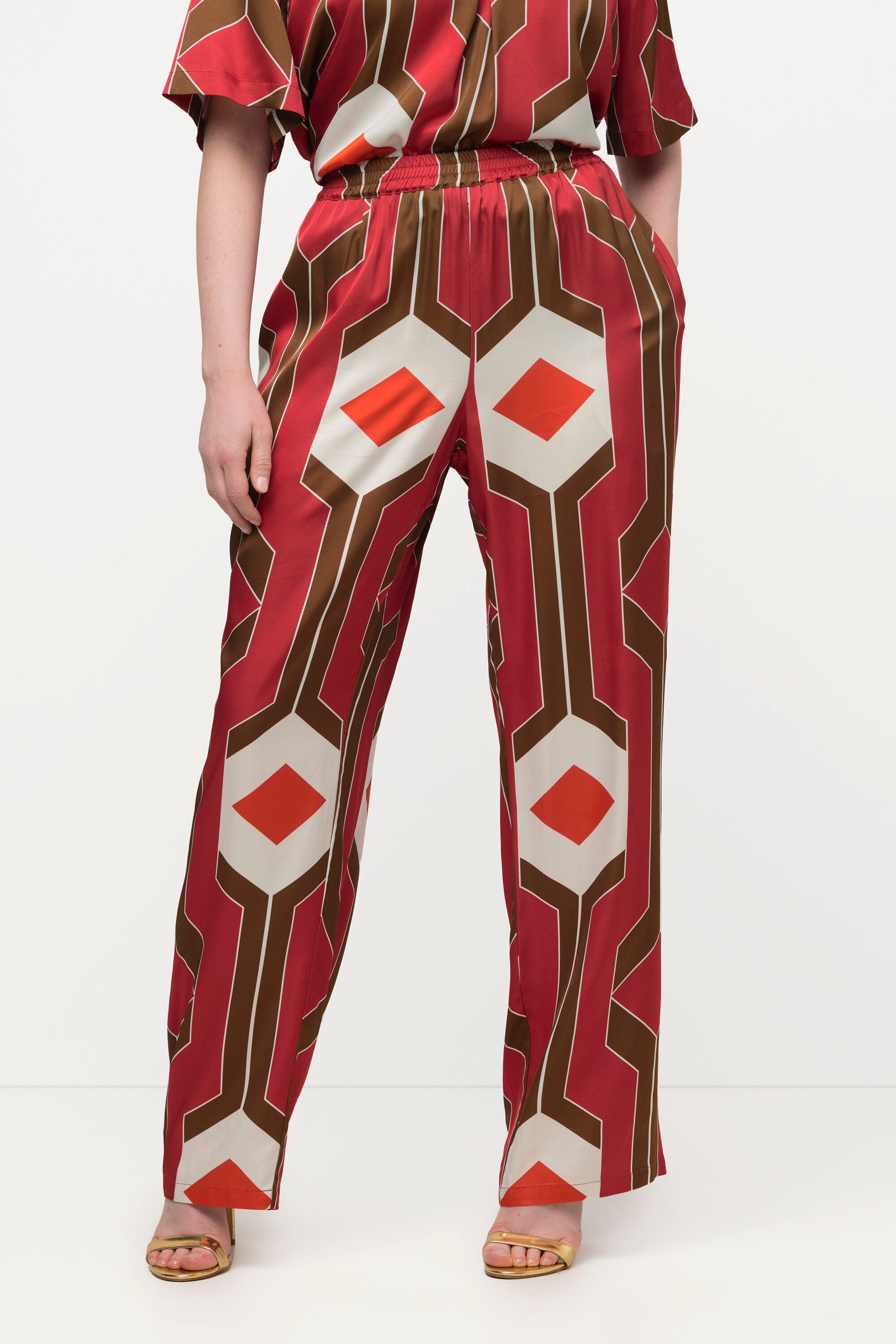 Schlupfhose Hose Retro-Design weites Bein Elastikbund