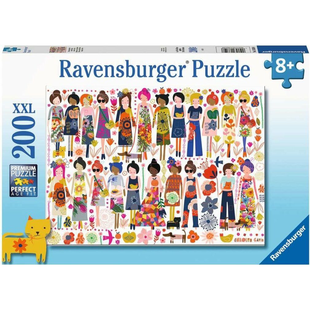 Ravensburger Puzzle RAVENSBURGER Blumenmotive Puzzle XXL 200 Teile, Puzzleteile