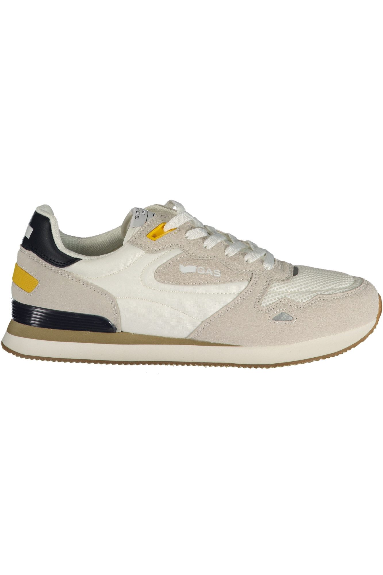 GAS Sneaker Weißer Herrensportschuh mit gelben/blauen Details