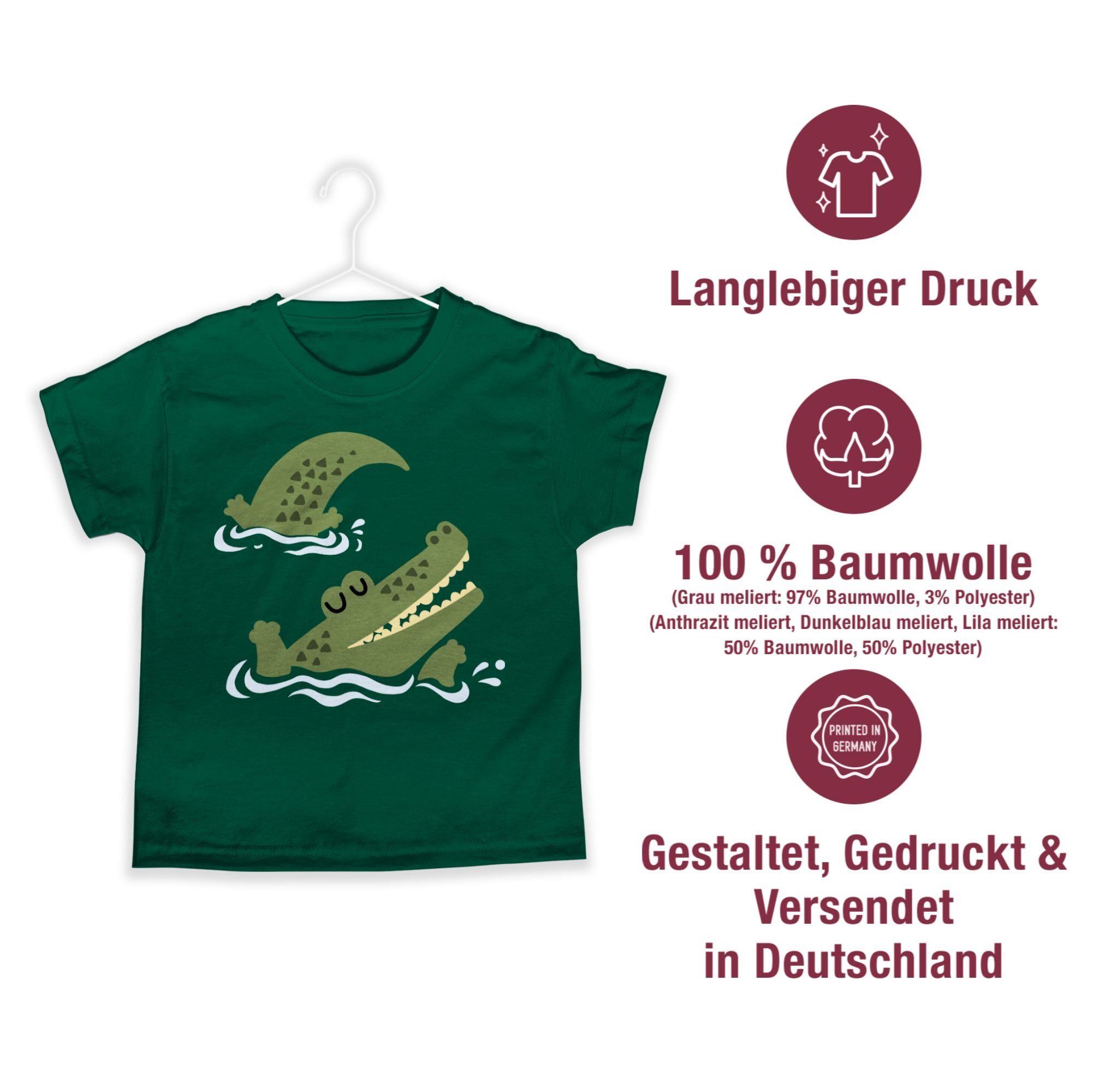 Shirtracer T-Shirt Glückliches Krokodil (1-tlg) Tiermotiv Animal Print