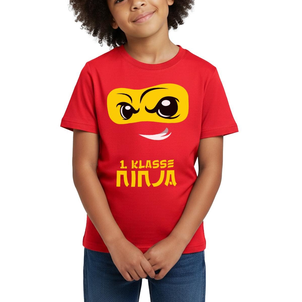Spreadshirt T-Shirt Einschulung Tshirt 1. Klasse Ninja Kinder T-Shirt (1-tlg)