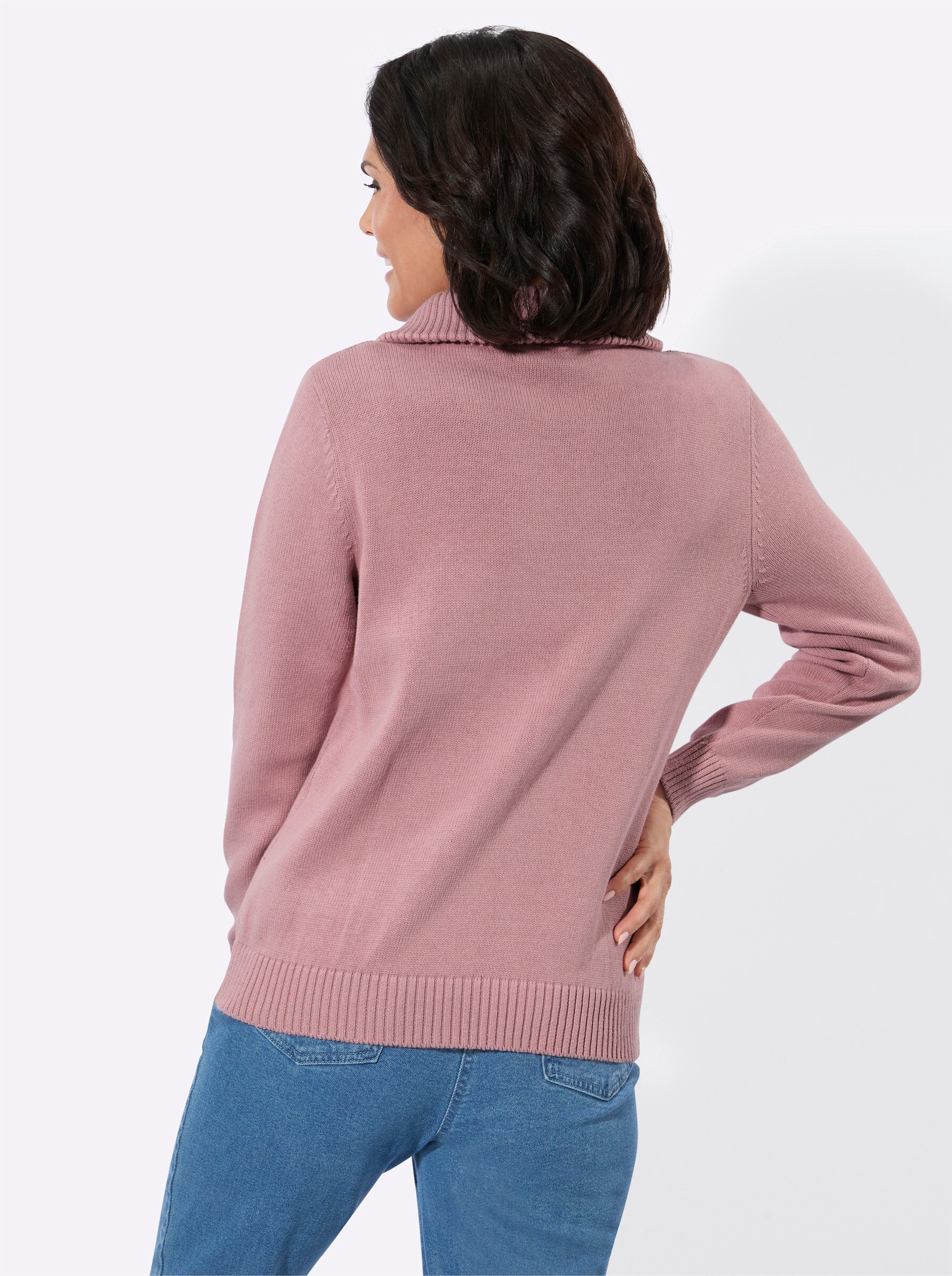 Witt Strickjacke Troyer-Pullover Langarm Jersey, Zopfmuster