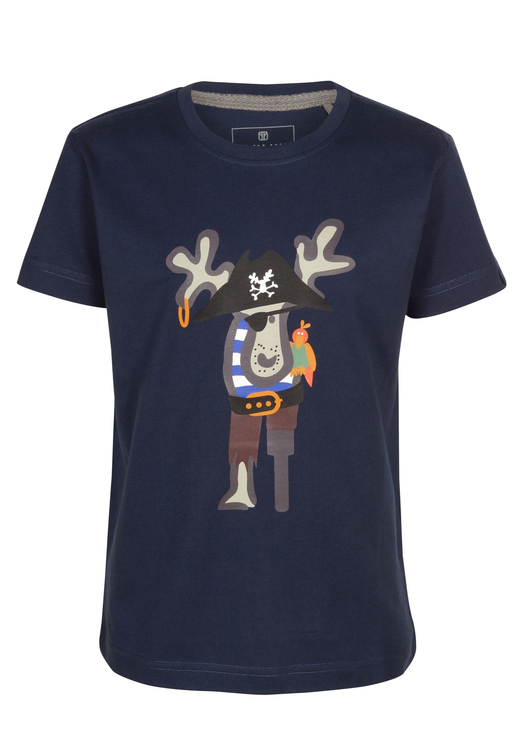 Brust Piraten Messerjockel Elkline T-Shirt Print Elch darkblue