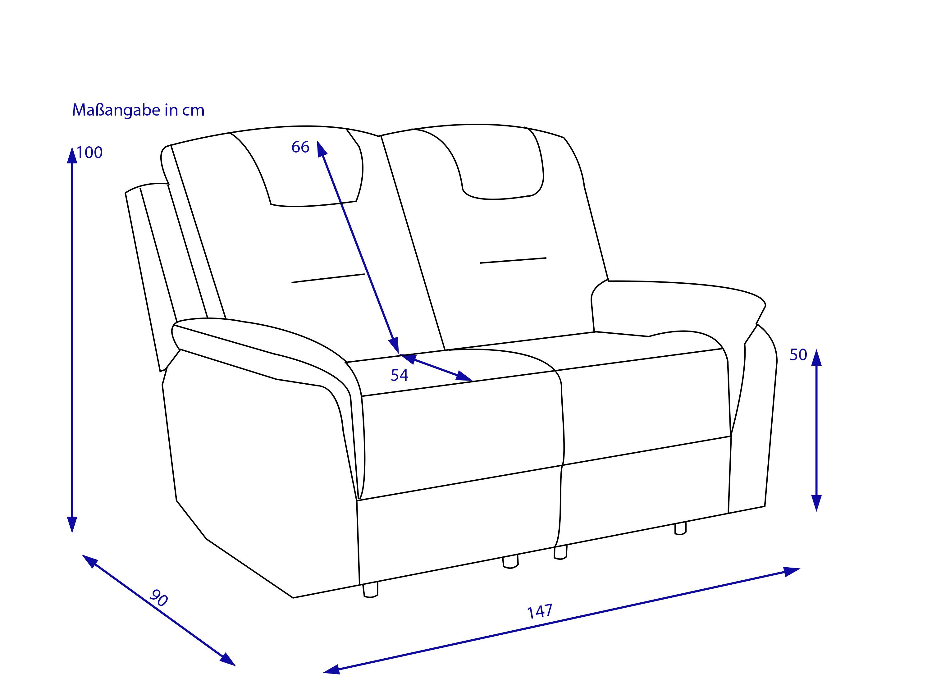 HARPER Sofa Sofa 2 Sitzer HARPER HONGKONG BHT 147x103x96 cm grau Couch Einzelsofa – Bild 5 von 5