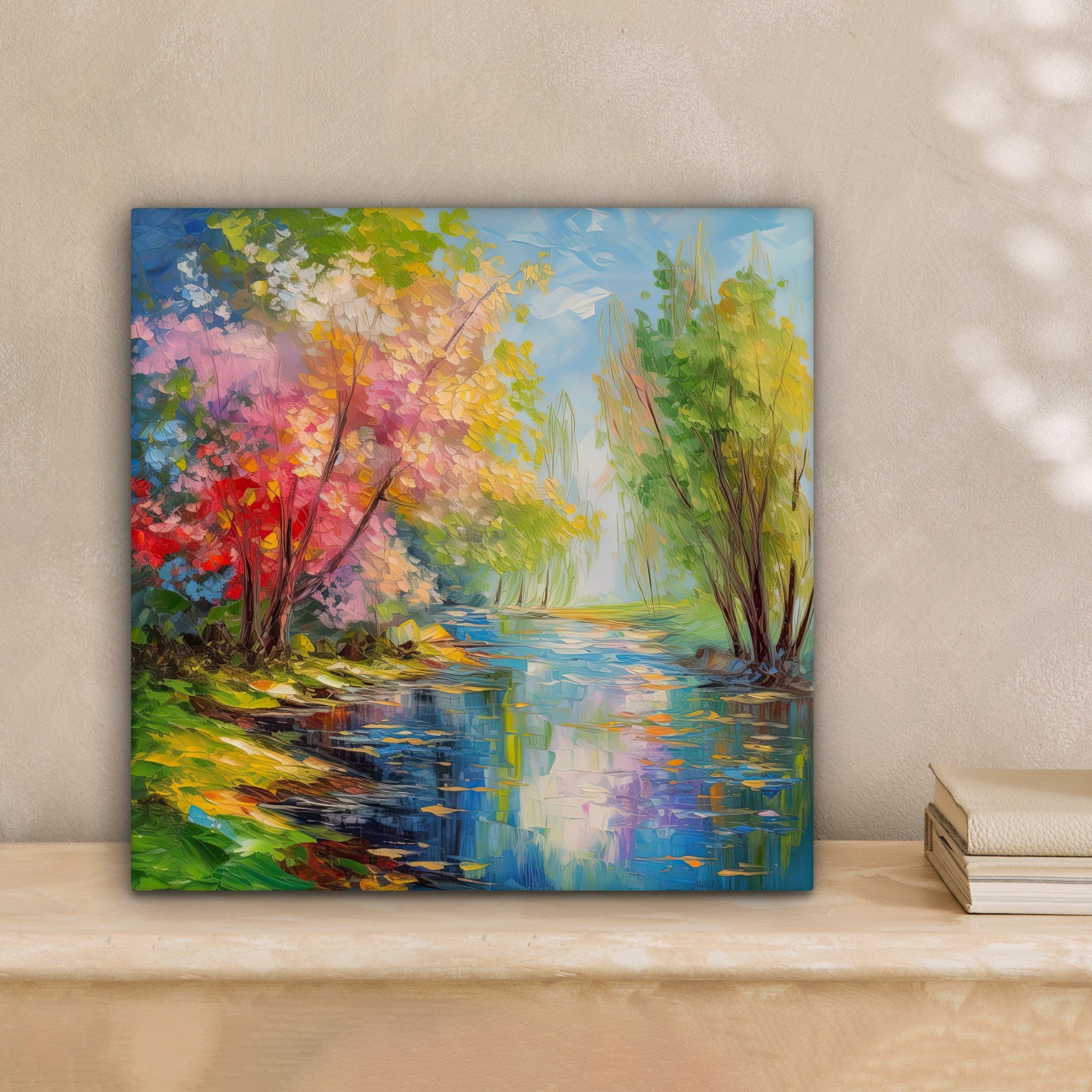 OneMillionCanvasses® Leinwandbild Ölfarbe - Landschaft - Natur - Farbenfroh günstig online kaufen