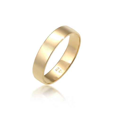 Elli Premium Partnerring Bandring Trauring Basic Hochzeit Paar 585 Gelbgold