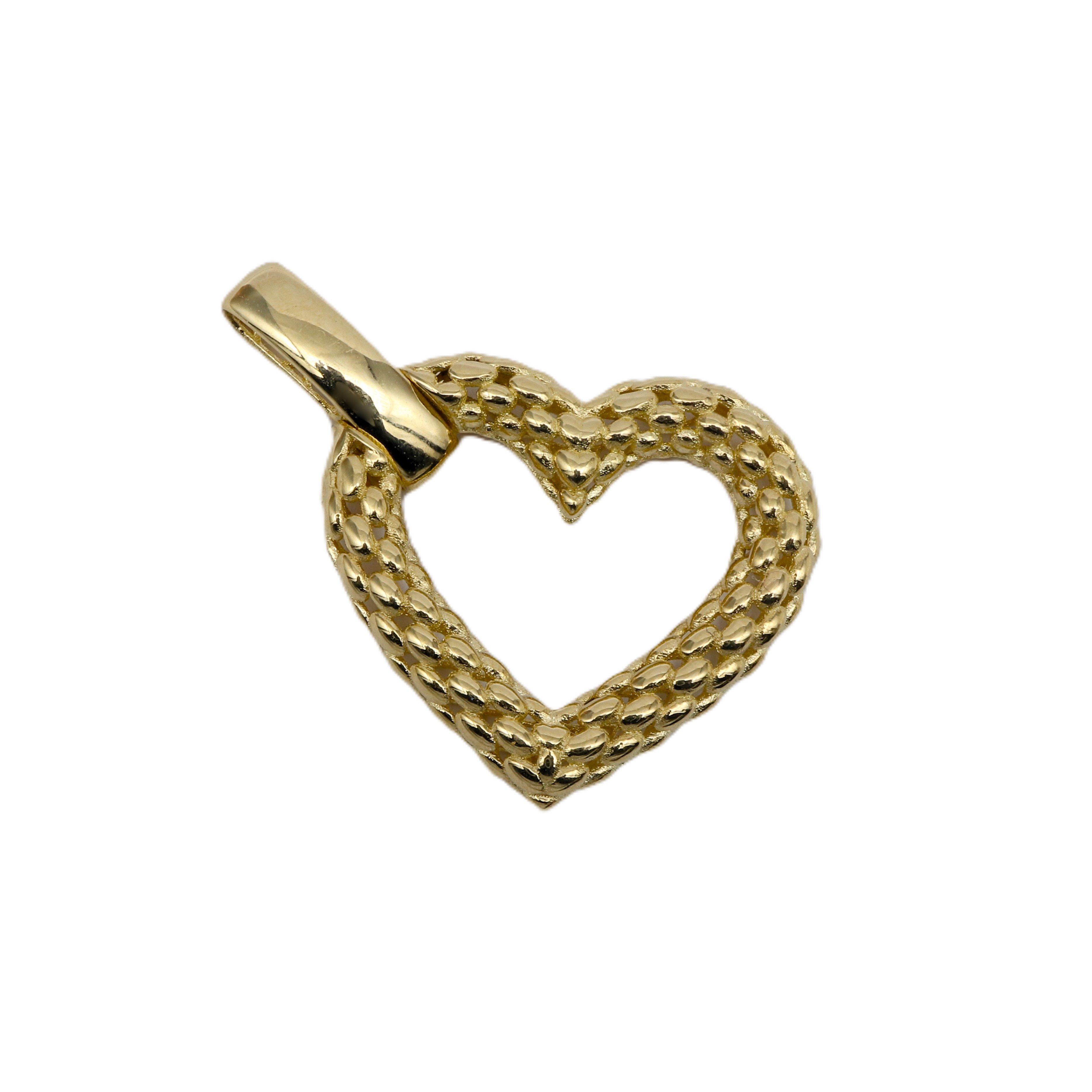 Kettenanhänger Goldanhänger "HERZ" 585 14K Gold mit Öse 28x21mm, 2,00g