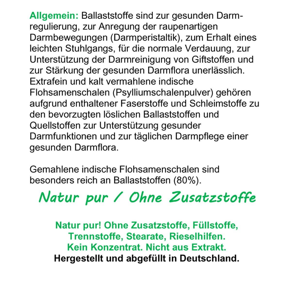 VitalLeben Flohsamenschalen Psyllium Indien Ballasstoffe - Ohne Zusatzstoffe - Kapseln, 1 er Dose à 120 St., 66,6 g, Art. 26610-1