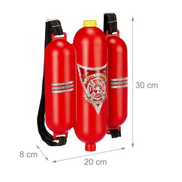 relaxdays Wasserpistole 4 x Feuerwehr Wasserspritze Kinder
