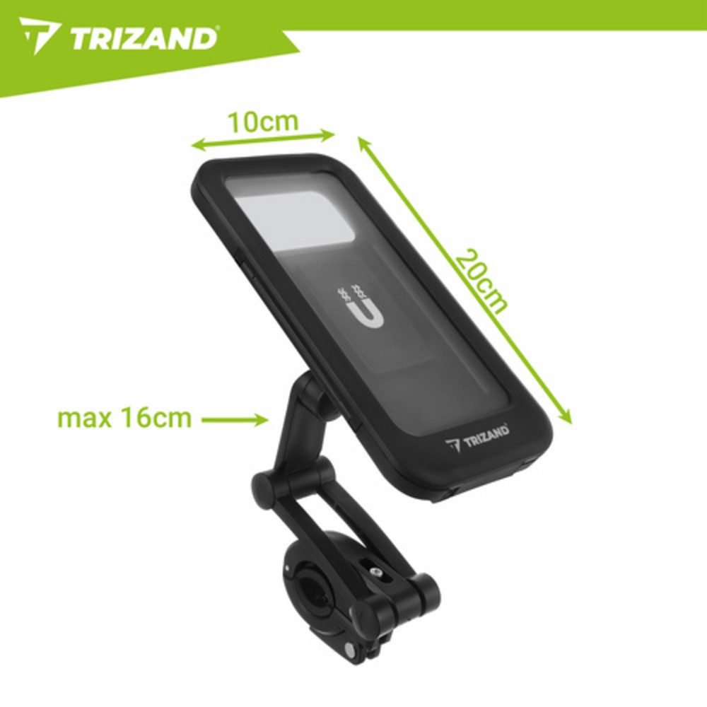 Trizand Handy-Halterung Fahrrad-Handyhalter Rollerhalterung, (bis 6,9 Zoll, Spar-Set, 1-tlg., wetterfest, perfekt an jeden Standard-Lenker mit 22-28 mm)