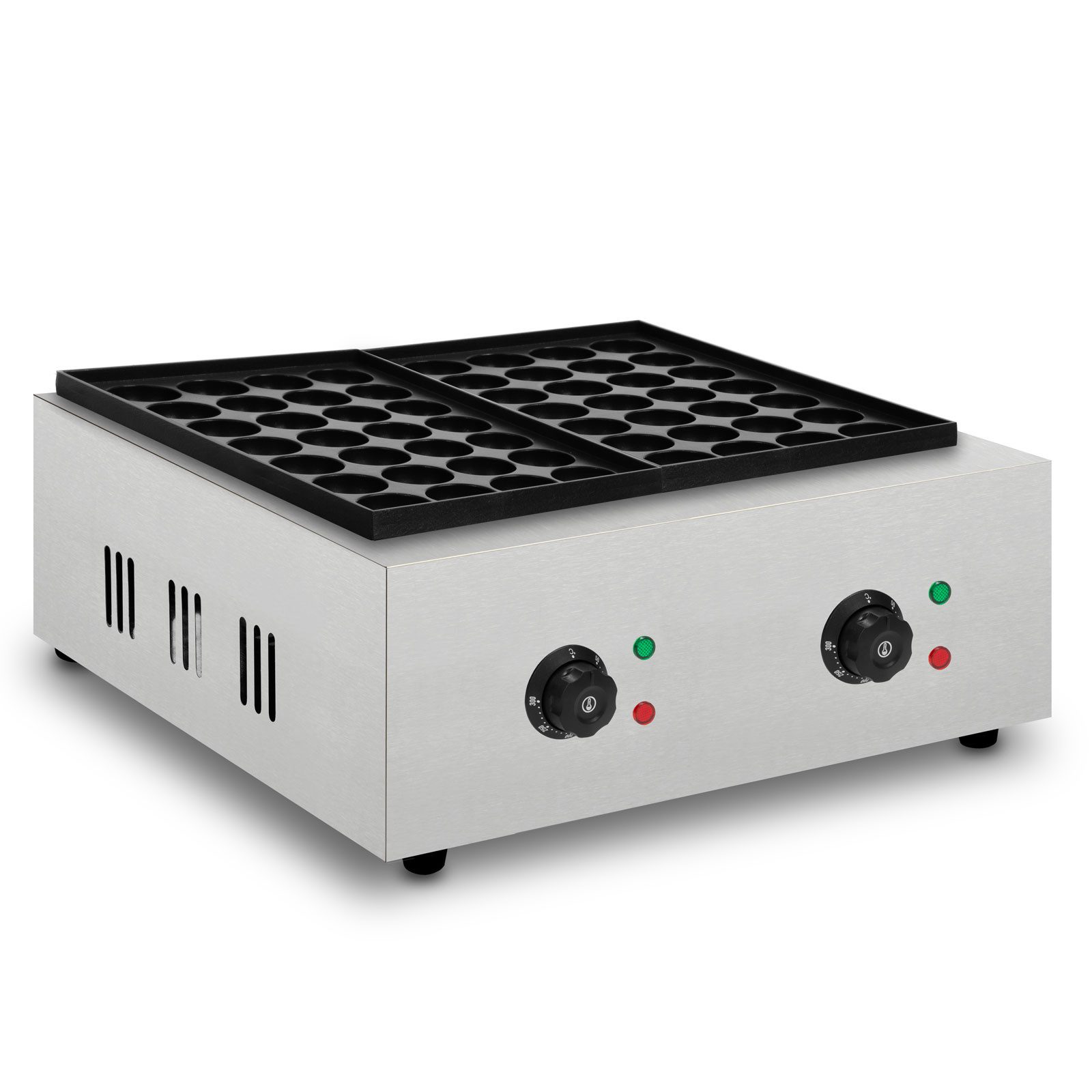 vertes Crêpesmaker Takoyaki Maschine, Elektrisch 4000W, 4000 W, Grill mit Edelstahl Gehäuse, 2x Temperatur Stufenlos bis 300 °C
