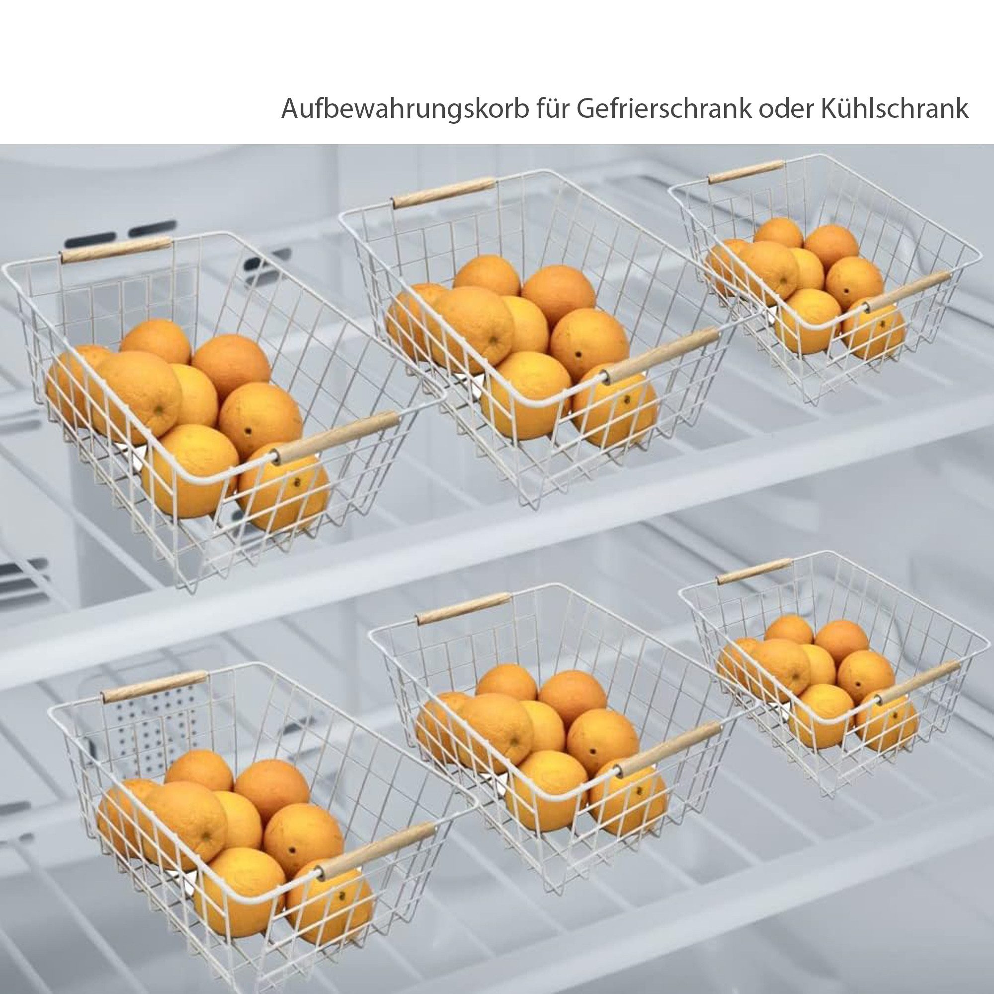 HomeGuru Allzweckkorb 6xMetall Aufbewahrungskorb–Organizer für Küche,Badezimmer,Vorratsraum