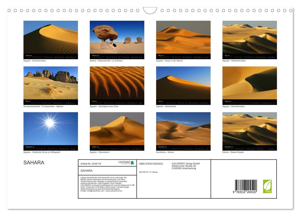 Thumbnail - CALVENDO Wandkalender SAHARA (Wandkalender 2026 DIN A3 quer), CALVENDO Monatskalender