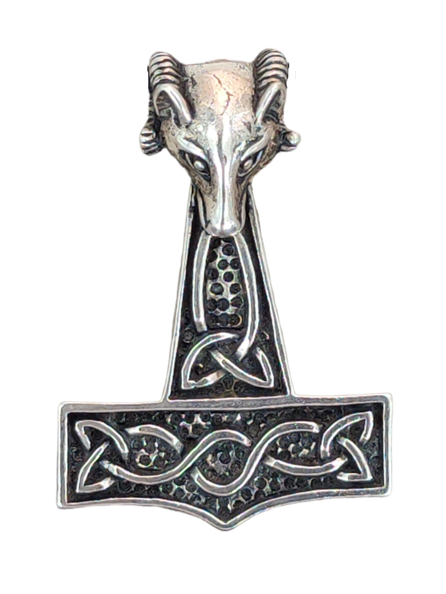 Kiss of Leather Kettenanhänger Anhänger Silber Thorhammer Thor Mjölnir Thorshammer 925 Odin