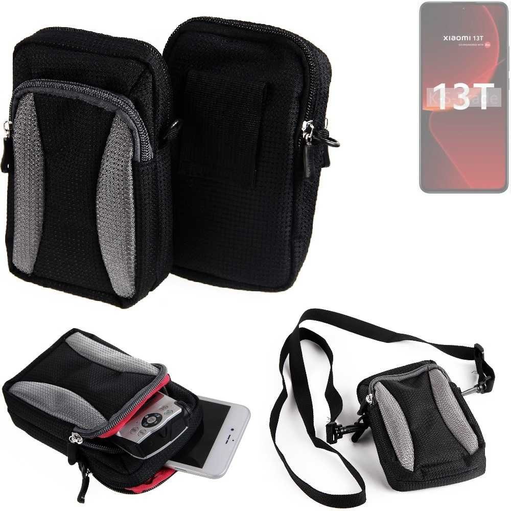 K-S-Trade Handyhülle für Xiaomi 13T, Holster Schutz Hülle Handy Hülle Gürteltasche Umhängetasche mit