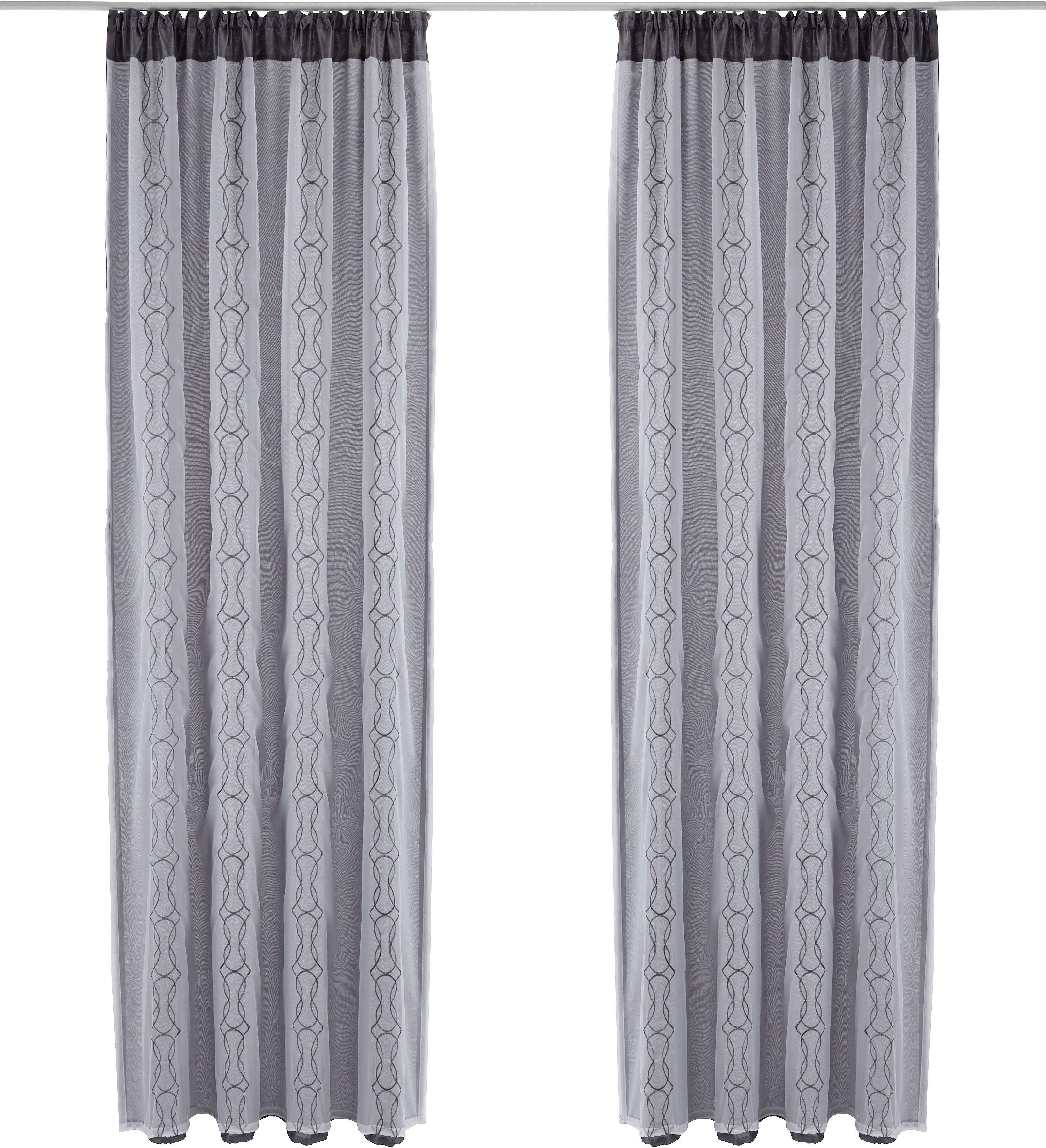 Home affaire Gardine Blair (1 St), Kräuselband, halbtransparent, Doppellagi günstig online kaufen