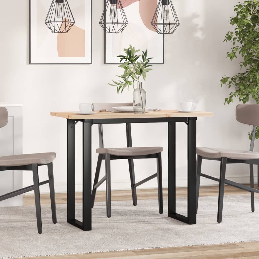 vidaXL Esstisch Esstisch O-Gestell 100x50x75,5 cm Massivholz Kiefer & Stahl (1-St)