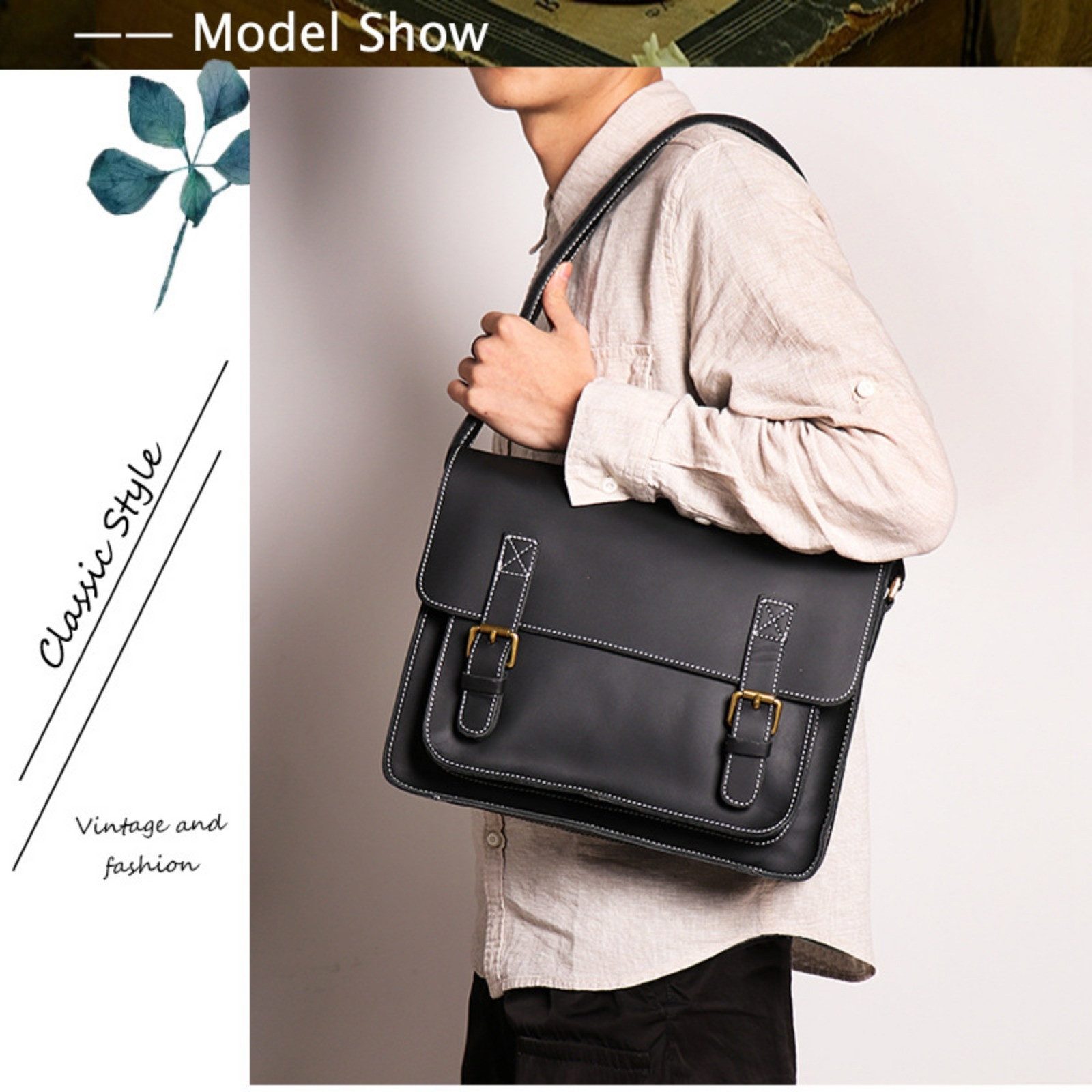 YUBRO-STUDIO Umhängetasche Herren Leder Umhängetasche Retro günstig online kaufen