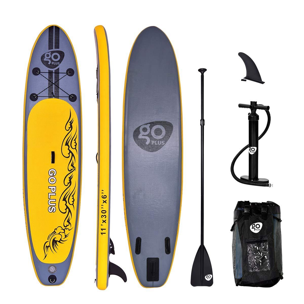 KOMFOTTEU SUP-Board 335x76x15cm Gelb Paddelboard, Aufblasbares