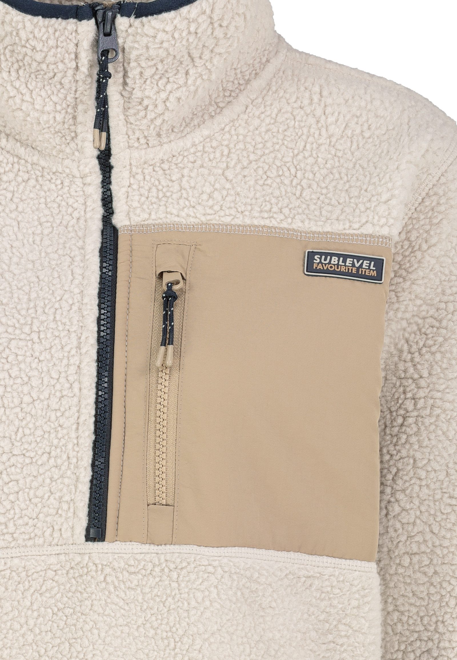 SUBLEVEL Fleecejacke Damen Teddyfleece Kuschelig Übergangsjacke Jacke Outdoor Jacke Stehkragen, Kapuze, flauschig, kuschelig, warm, Outdoor – Bild 5 von 5