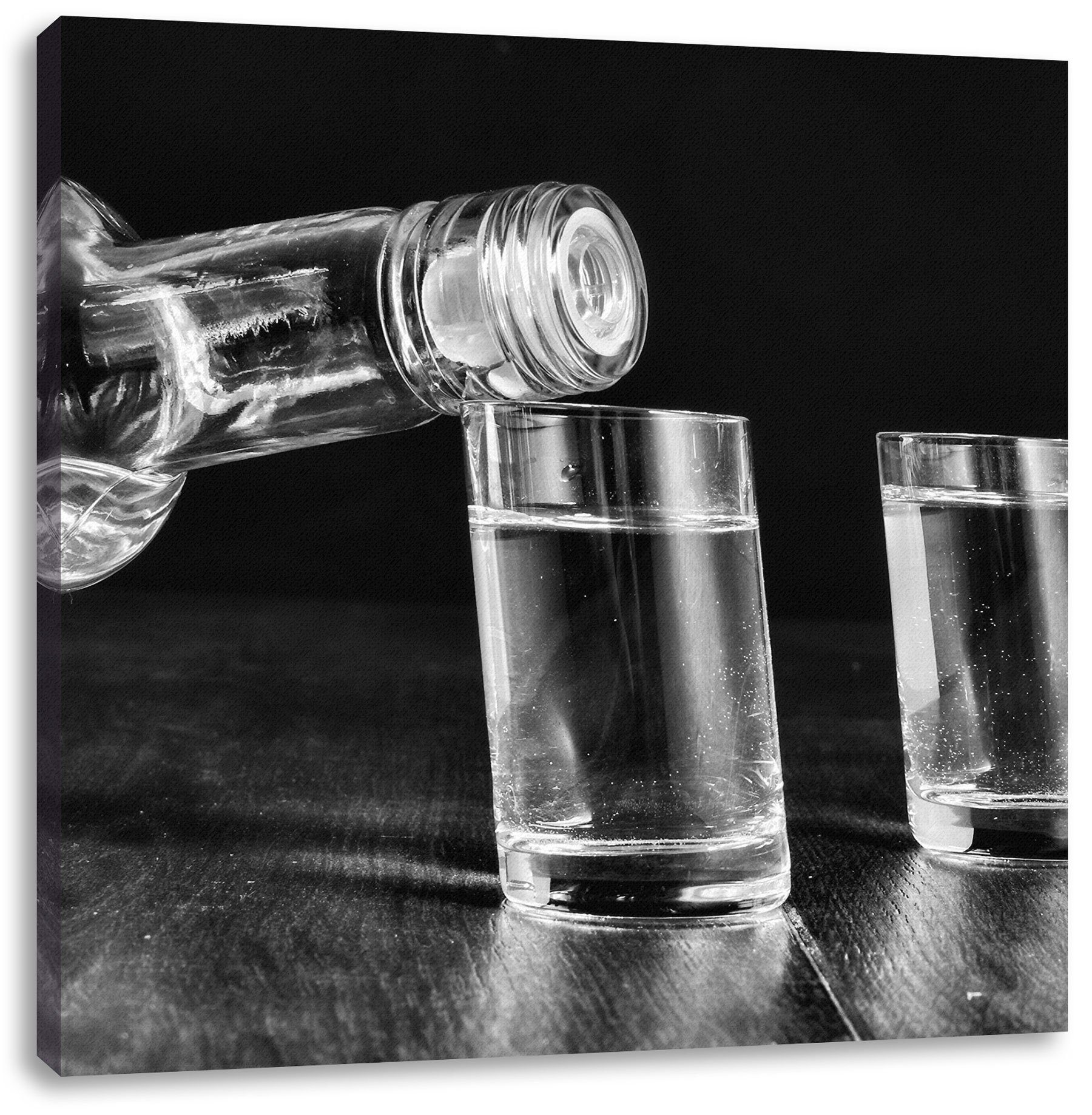 Pixxprint Leinwandbild Vodka Whisky Zackenaufhänger Party, (1 Vodka fertig Whisky Party inkl. bespannt, St), Leinwandbild