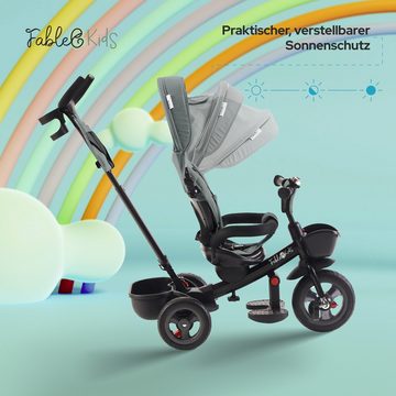 FableKids Dreirad NOEMI 5in1 Kinderdreirad Kinder Lenkstange Fahrrad Baby Kinderwagen