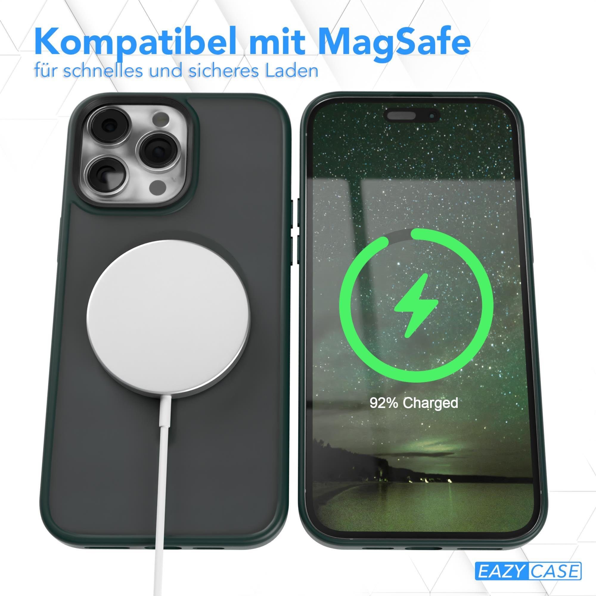 EAZY CASE Handyhülle Outdoor Case MagSafe für Apple iPhone 14 Pro Max, Backcover Tasche Case Schutzhülle mit Kameraschutz Bumper Dunkel Grün