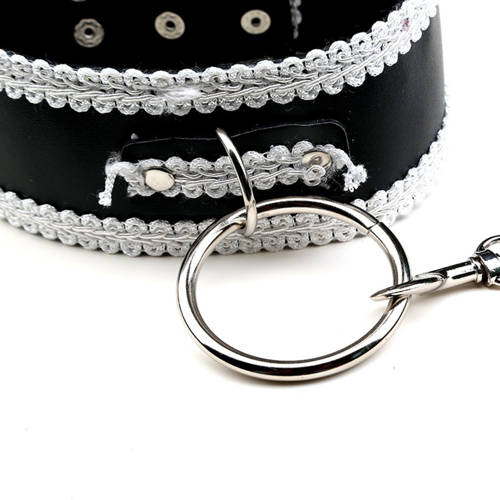 Ketten mit Halsband-Geschirr PVC-Packung, Leine Erotik-Halsband 1-tlg. Schwarz,