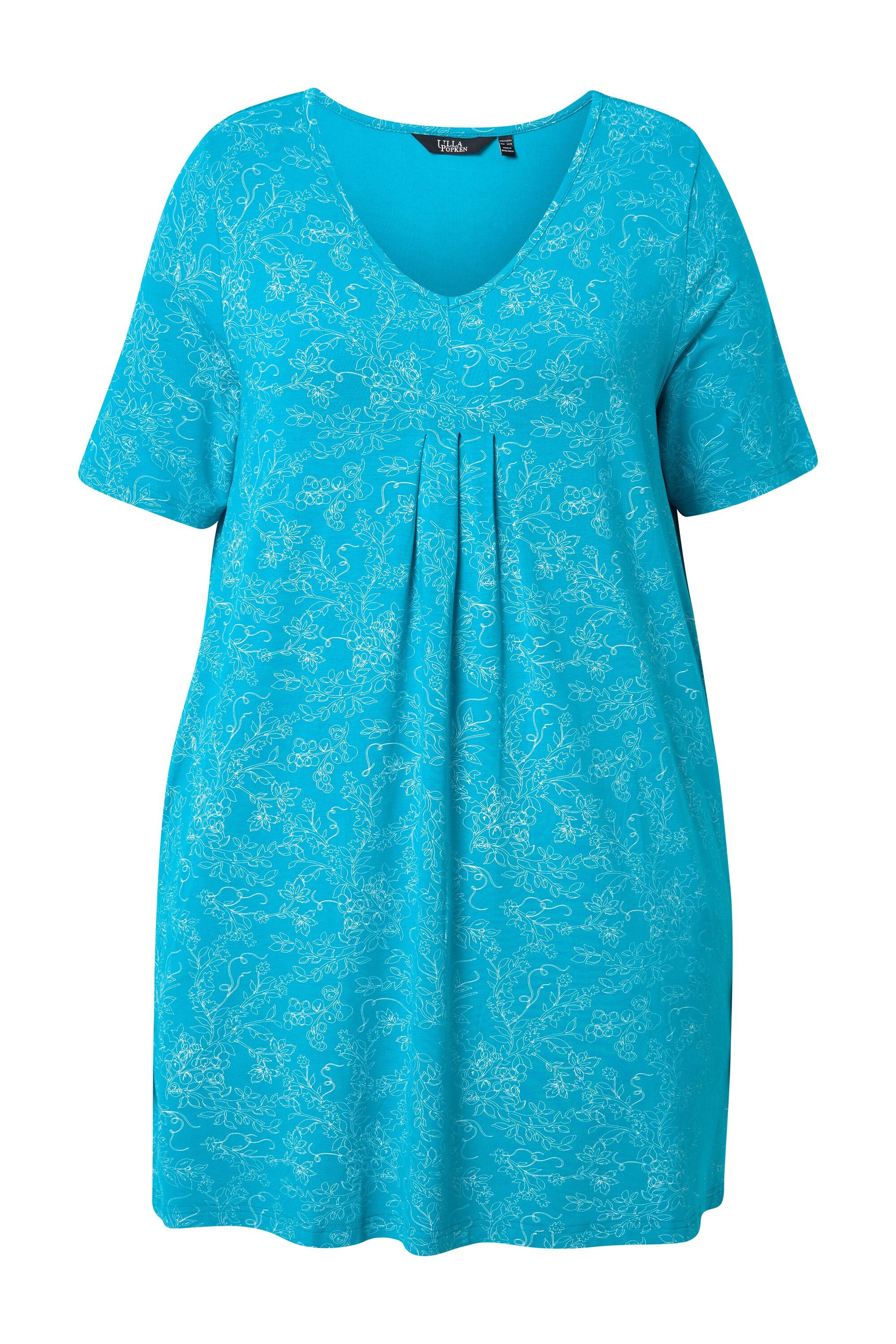 Ulla Popken T-Shirt Longshirt floraler Druck günstig online kaufen