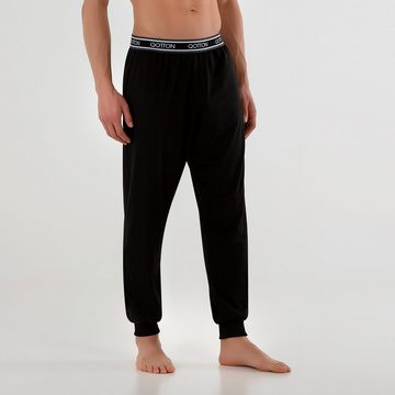 Qotton Pyjamahose Qotton Herren Jogger Lange Schlafanzughose (1-tlg)