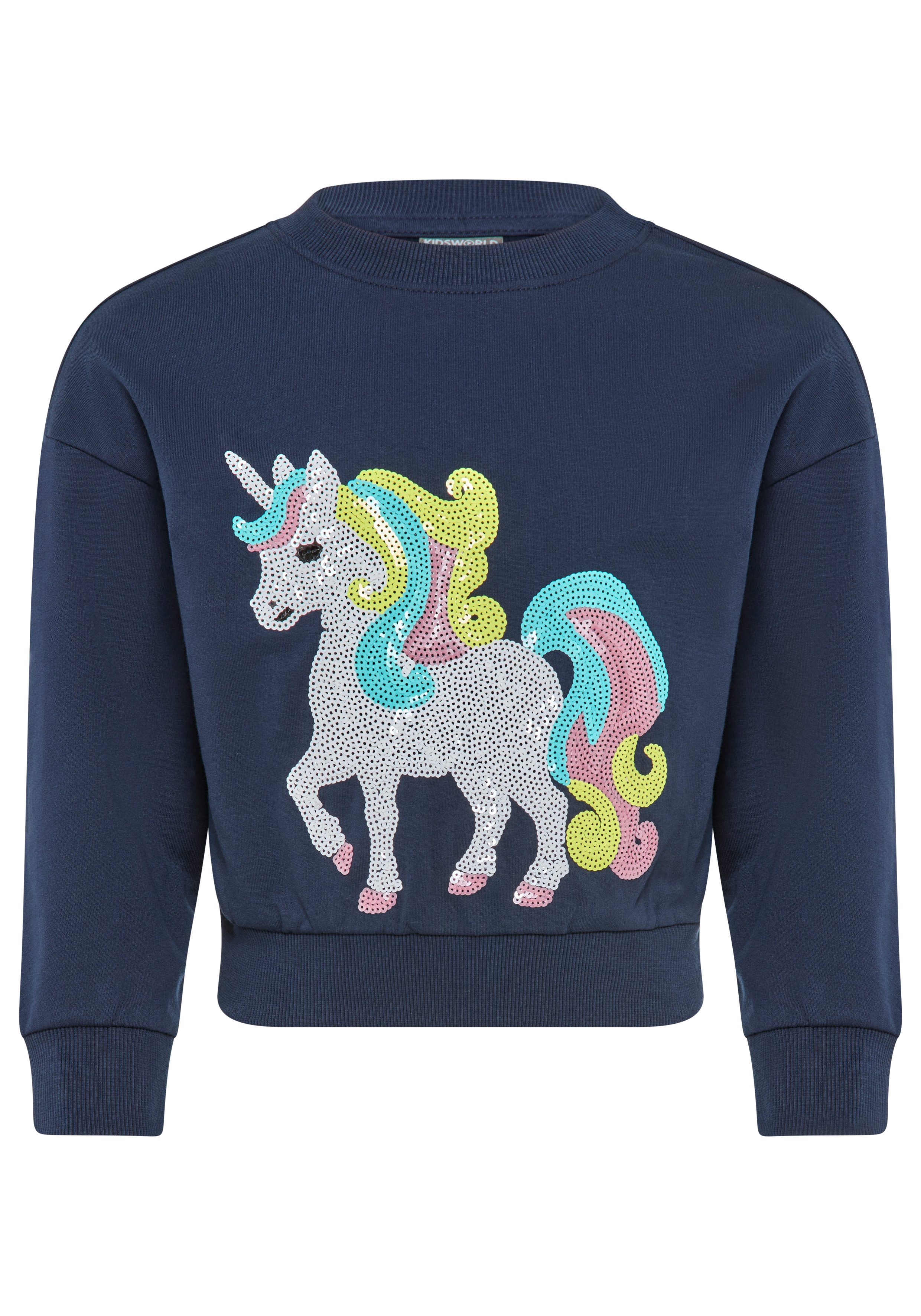 Sweatshirt Einhorn-Applikation für kleine Mädchen