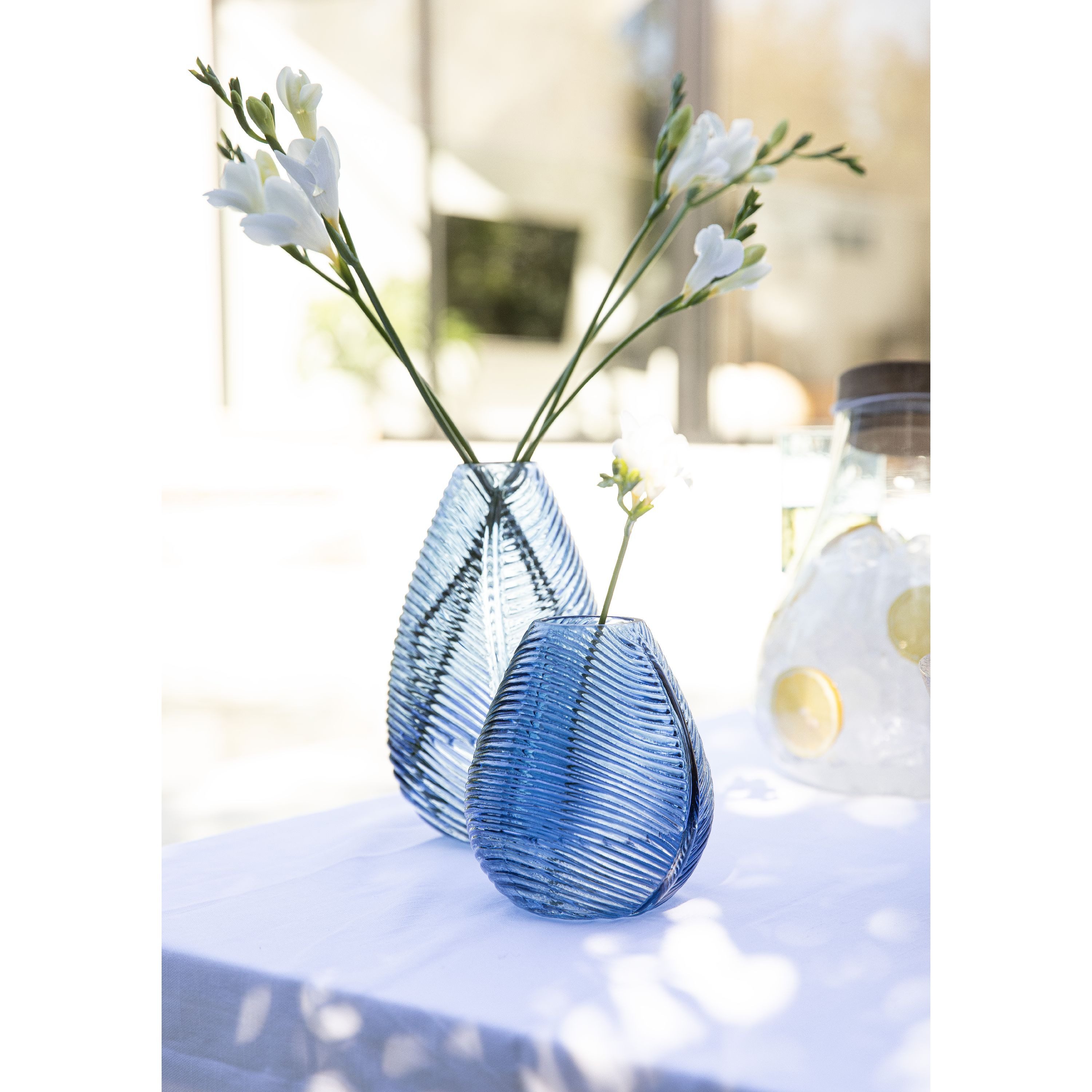 Ladelle Dekovase, mit Blattdesign,Dekoration, Modern, Glas, 14x12.5x15cm günstig online kaufen
