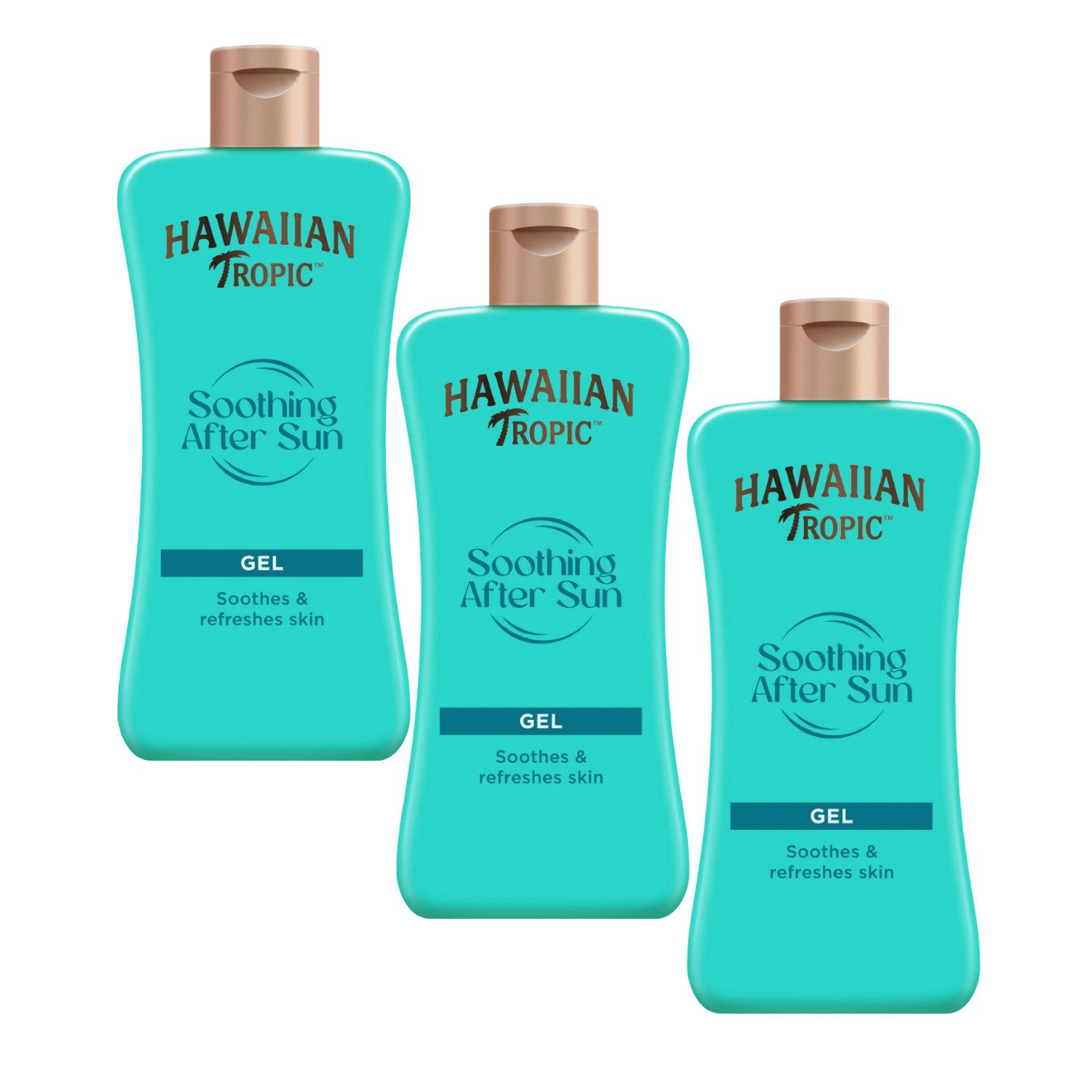 Hawaiian Tropic After Sun-Gel 3 x Hawaiian Tropic After Sun Gel Mit Aloe Vera Frischer Duft je 200ml
