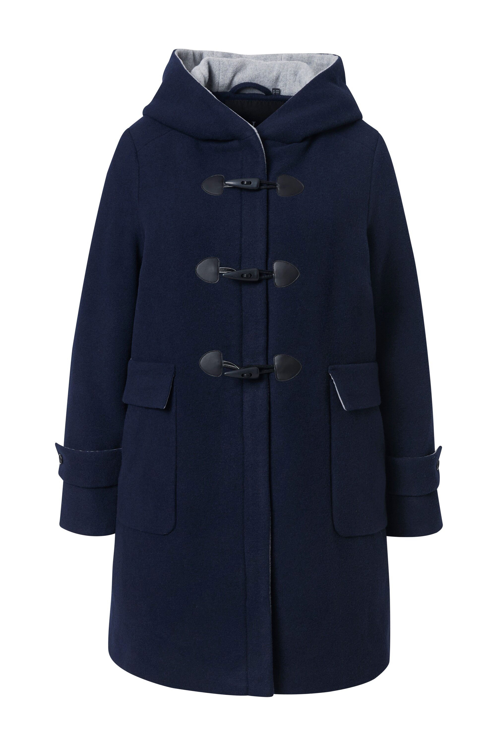 Ulla Popken Wintermantel Dufflecoat A-Linie Wollmischung günstig online kaufen